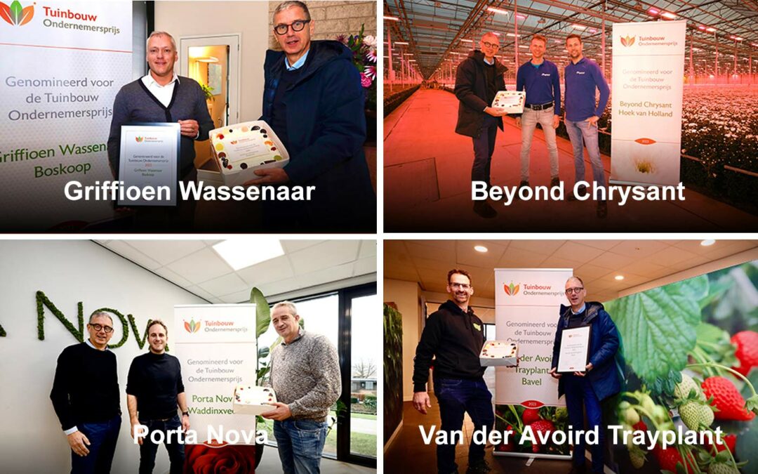 Vier genomineerden voor Tuinbouw Ondernemersprijs 2023